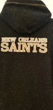 NEW ORLEANS SAINTS NFL PRO LINE HOODIE MENS SIZE L FLEECE LINED FRONT ZIP  