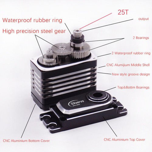 1 Pcs 80kg Brushless Servo With JR300mm Wire Waterproof Digital Servo - Picture 6 of 11