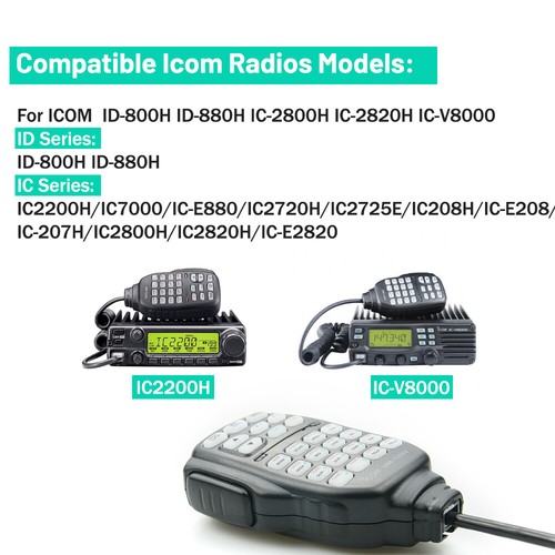 2PC HM-133V DTMF 8-pin Microphone for ICOM IC-2200H IC-2800H IC-V8000 IC-208H - Afbeelding 3 van 12