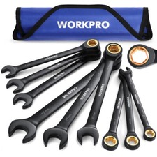 Workpro 9pc Ratcheting Combination Wrench Set Metric 8-19 Mm 72-teeth Anti-slip