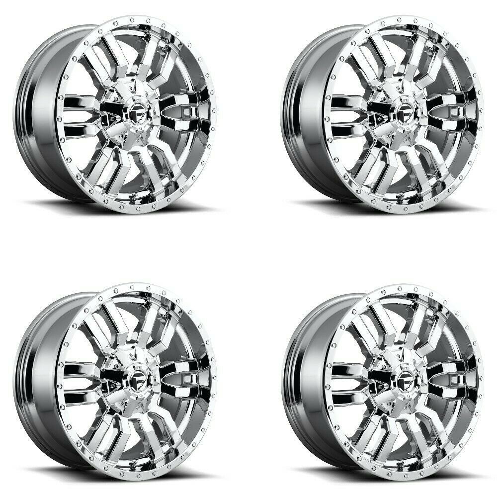 Image of Set 4 20" Fuel D631 Sledge 20x9 6x135 6x5.5 Chrome Plated Wheels 20mm Truck Rims