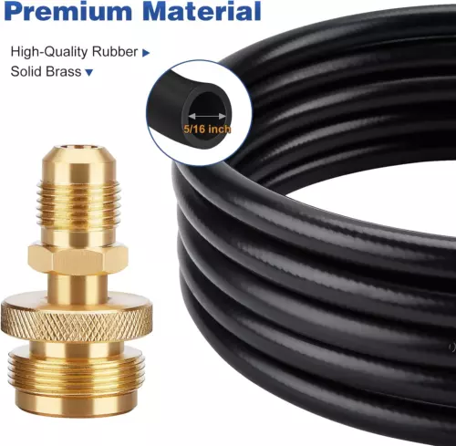 12 FT Propane Quick Connect Hose for RV to Gas Grill for 1 LB, Quick Disconnect - Picture 2 of 7