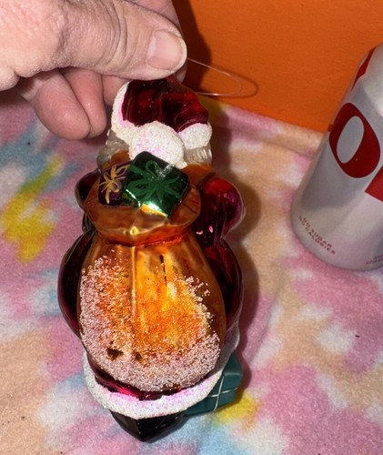 CHRISTOPHER RADKO One More Stop SANTA CLAUS Glass Ornament - Picture 5 of 6