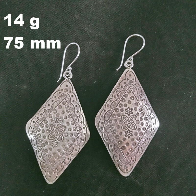 SILVEREARRINGS925STERLINGCRAFTWOMENJEWELRY14gBIGARTDROP#E016