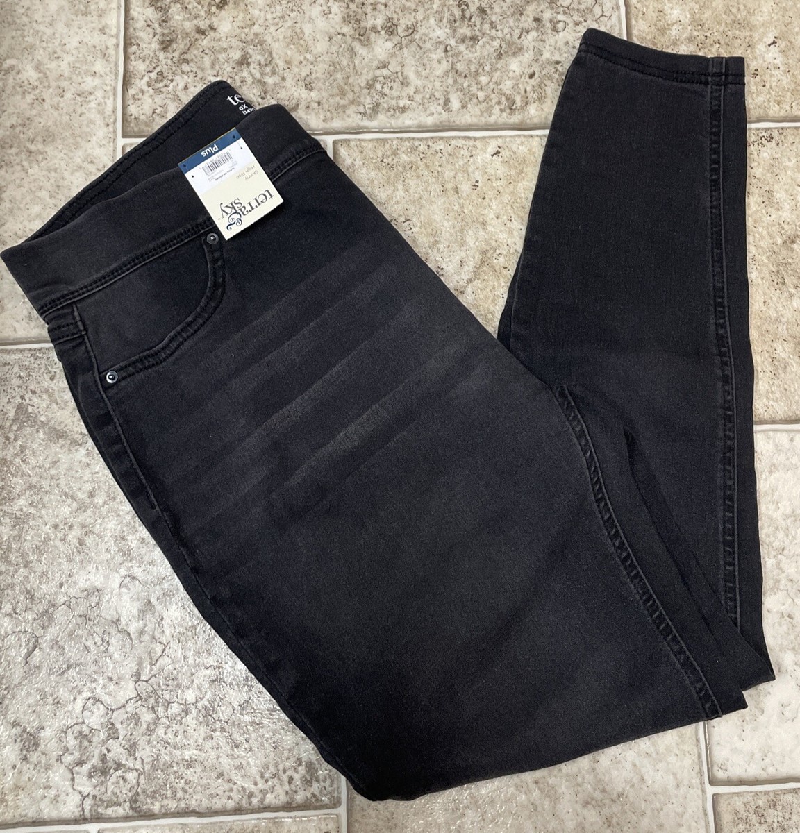 NWT Womens Black Denim Terra Sky Pull On High Rise Skinny