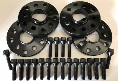 Pernos M14X1.5 Negro Audi A3 A4 A6 5X112 57. 4 X 15 mm Negro Aleación Separadores De Rueda