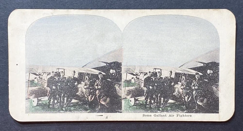 Stereoview Card WW1 Military - Some Gallant Air Fighters