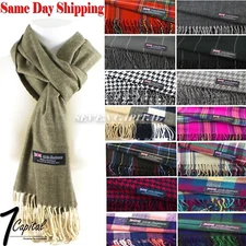 Winter Warm Scotland Made 100% Cashmere Soft  Plaid Scarf Warp Wool High Quality