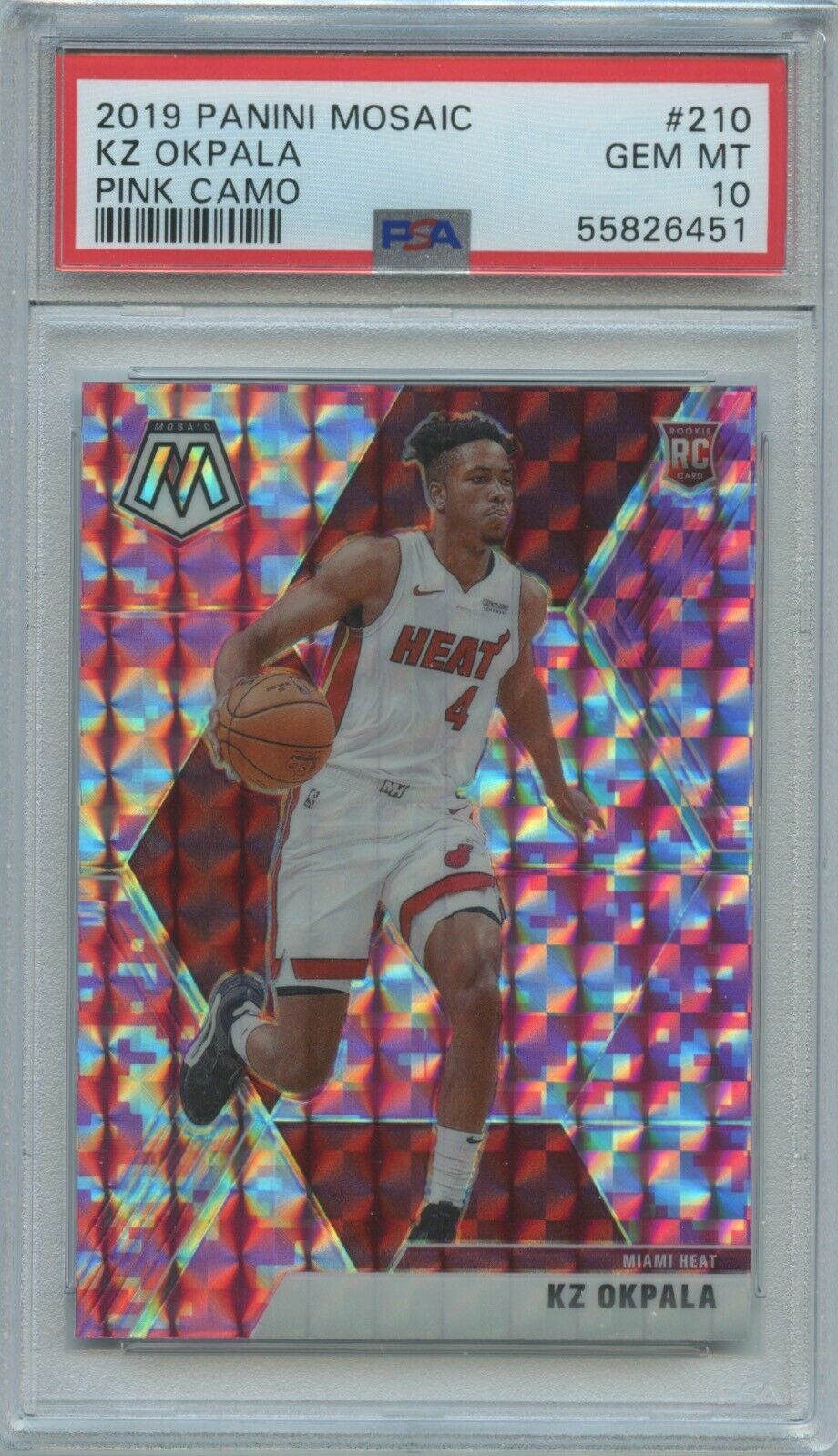 KZ OKPALA 2019 PANINI MOSAIC ROOKIE PINK CAMO PRIZM RC #210 PSA 10 HEAT