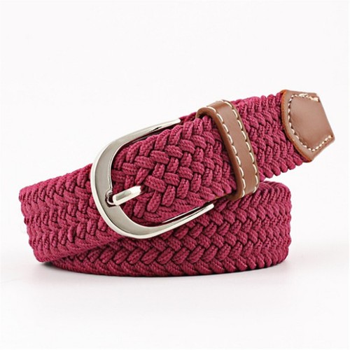 Unisex Stretch Elastic Canvas Buckle Jeans Braided Woven Waist Belt Waistband - Picture 25 of 36