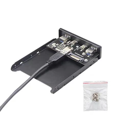 1 PC 3.5 Inch Ports USB Front Panel Floppy Bay For 19/20Pins Motherboards