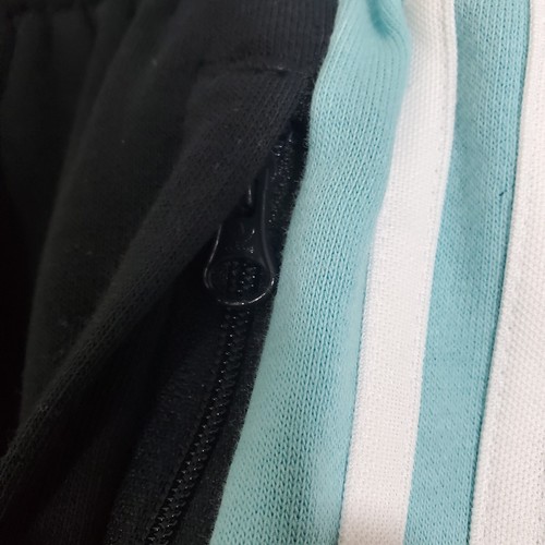 Adidas Girls Jogger Pants Black Aqua Logo Stripes Sporty NWT Size 11 - 12 Kids - Picture 5 of 10