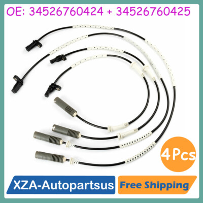 4x Front Rear Left+Right ABS Wheel Speed Sensor Set New For BMW 328i Sedan 128i