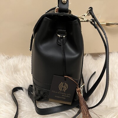Revolve House of Harlow Italian Leather Crystal Stud Mini Backpack Black NWT s-l400.jpg main image 2