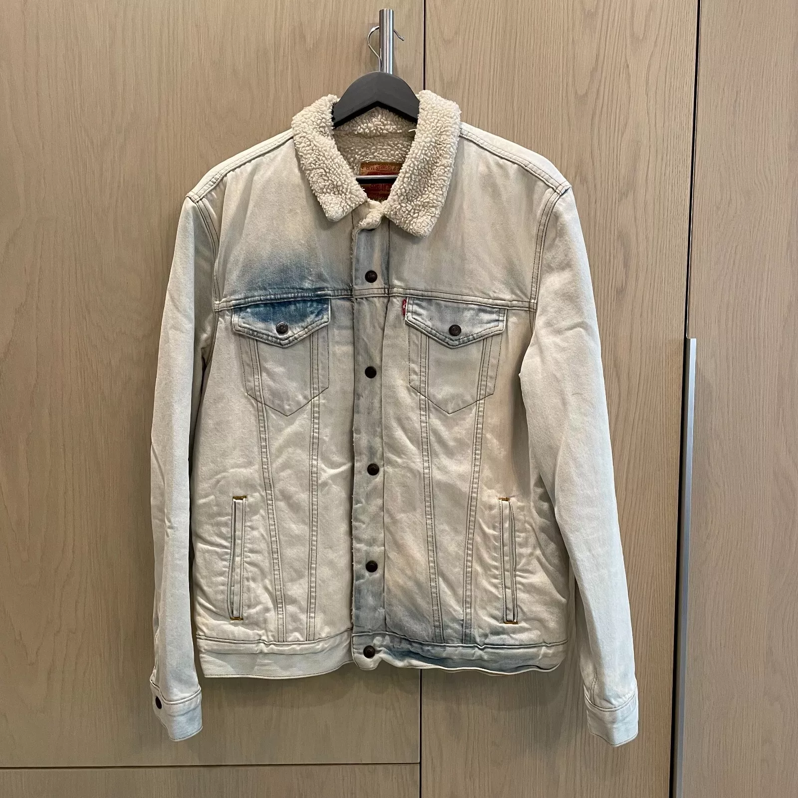 RARE ! Veste de camionneur sherpa blanchi Supreme Levi's   Large