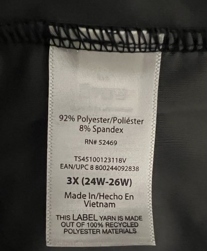 Terra And Sky Women's High Rise Velvet Leggings Dark Gray Size 3X (24W-26W) - Picture 4 of 8