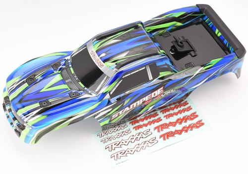 Fits Traxxas Stampede 4x4 VXL BODY Shell (GREEN 9014-GRN Cover Shell hoss decals - Picture 5 of 24