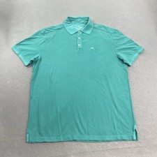 Tommy Bahama Polo Shirt Mens Medium Atlantis Teal Lookout Polo Short Sleeve