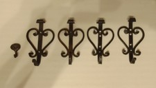 🖇️ Ganci Da Parete In Ferro Battuto Intagliati A Mano 4 + 1 Ottone 