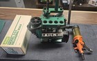 RCBS GREEN MACHINE PROGRESSIVE RELOADING PRESS AND EXTRAS.