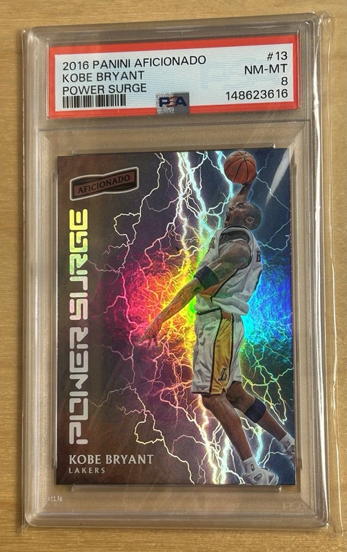 2016-17 Aficionado Power Surge #13 Kobe Bryant Insert Card PSA 8 NM-MT Lakers