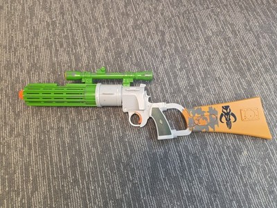 Boba Fett Mandalorian Star Wars Blaster Rifle 24  Hasbro 2009  Light/ Sound Work