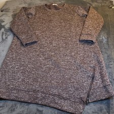 Maurices Marled Brown Tunic Sweater Dress Zip Hem Womens size 2