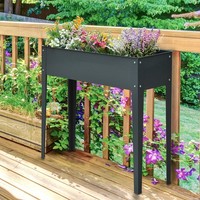 Outsunny Hochbeet KräUterbeet Pflanzkasten Mit 3 AbflusslöChern Blumenkasten