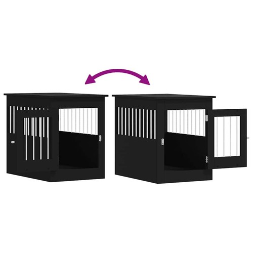 Dog Crate Furniture Black 55x80x68 cm Pet Bed Indoor Storage Stylish Desig 38324 - Picture 10 of 11