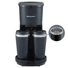 EHC116 Dual Drip Double Coffee Maker Brewer Includes Two 14 Oz Stainless Stee...