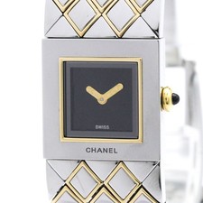 CHANEL Matelasse K18 Gold Stainless Steel Quartz Ladies Watch H0475 (Exterior Re