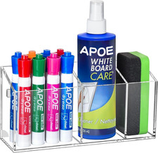Magnetic Dry Erase Marker Holder, Acrylic Magnet Pen Holder for Whiteboard