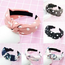 Women's Knot Hairband Wide Floral Polka Dot Bow Vintage Hairband Headband