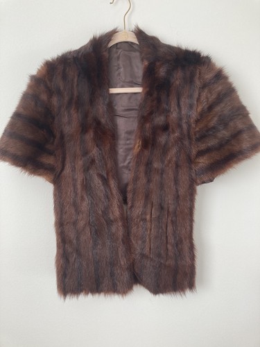 Brown mink fur wrap shawl cape - Picture 17 of 17