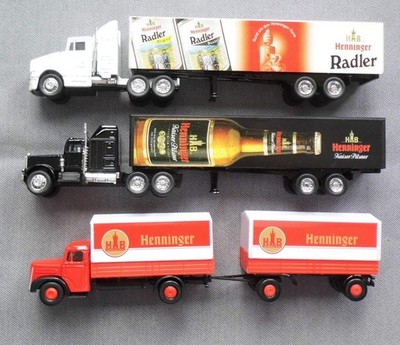 3 Bier-Trucks -   Kenworth T600 + Kenworth W900 + MAN Hauber  - Henninger Biere