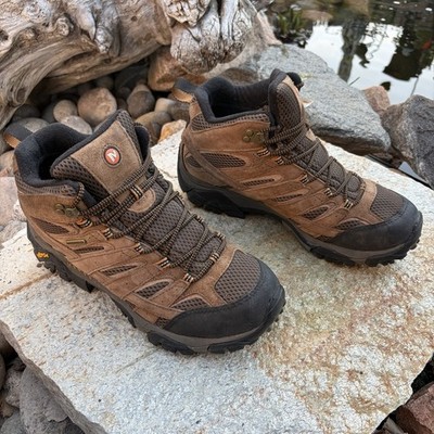 Merrell Moab 2 Mid Waterproof Mens 10 Hiking Boots Vibram Trail Brown
