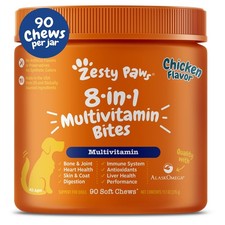 Zesty Paws Multivitamin Chews Dog Hip/Joint Skin/Coat Omega-3 Chicken 90ct