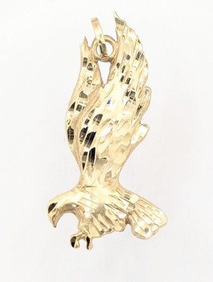 14K Gelbgold 0,8g Diamantschliff Fliegender Adler Freiheit Vogel Vogel Anhänger