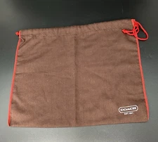 Coach Dust Bag Brown Drawstring Cotton Bag 13.5" X 13.5"