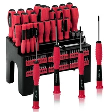 Professional 100pc Screwdriver Bit Set with Storage Case & Organizer Rack