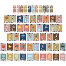 57 Pcs Alphabet for Classroom Wall ABC Alphabet Poster Letters Number line Co...