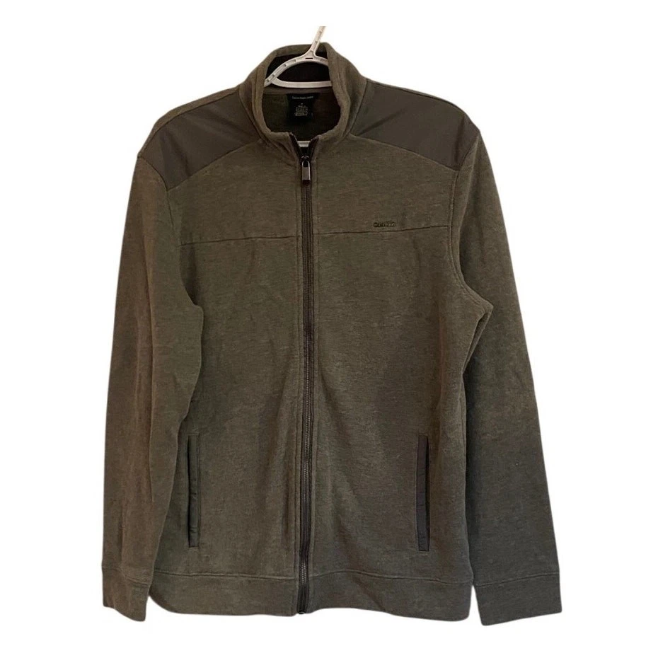 Calvin Klein Jeans Mens Jacket Size M Gray Cotton Blend Zip Front - Image 4 of 4