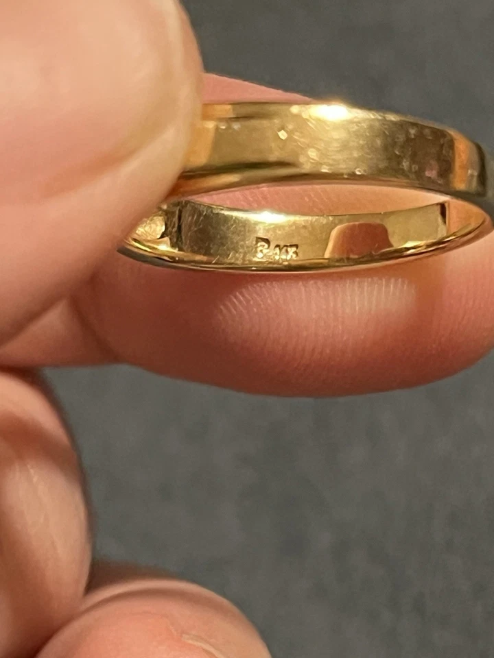 Кольцо из чистого золота 14 карат с аквамарином и бриллиантовыми акцентами размер 7 3,32 грамма - Изображение 4 из 4