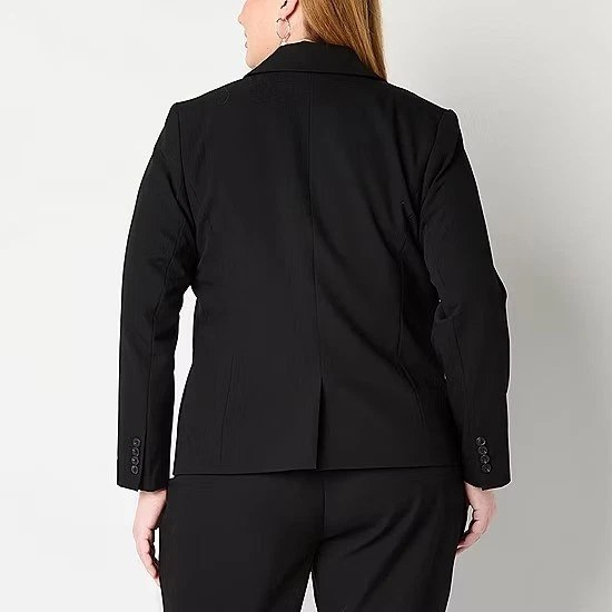 Blazer Liz Claiborne Kate Calce Clásico Para Mujer Negro Forrado de un solo pecho 20W Nuevo con Etiquetas Foto 2 de 4
