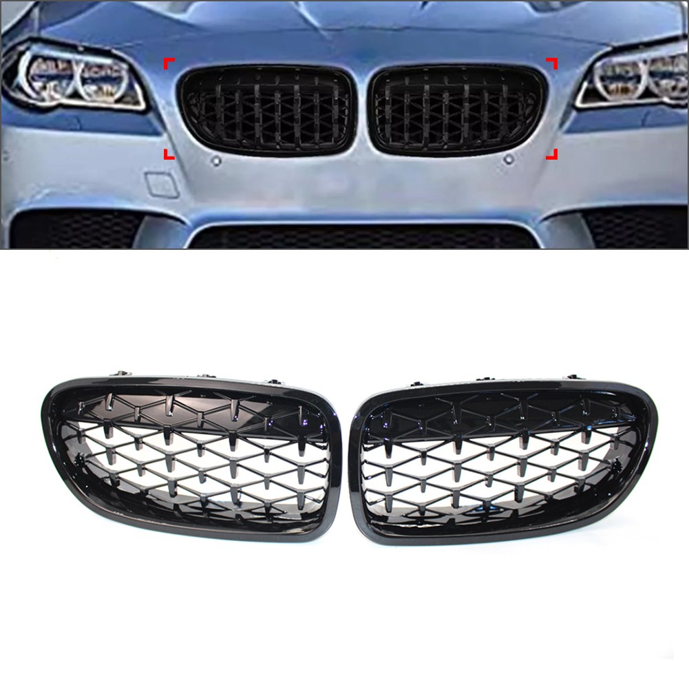 Front Kidney Grill Diamond Grille For BMW 5 Series F18 F10 2010-2017