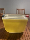 Vintage Pyrex Yellow 501-B 1 1/2 Cup Refrigerator Dish With Lid 501-C Read