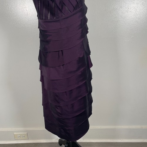 Adrianna Papell Bodycon Kleid Gr. 6 Lila Schimmer Stufen Ärmellos Reißverschluss hinten - Bild 15 von 16