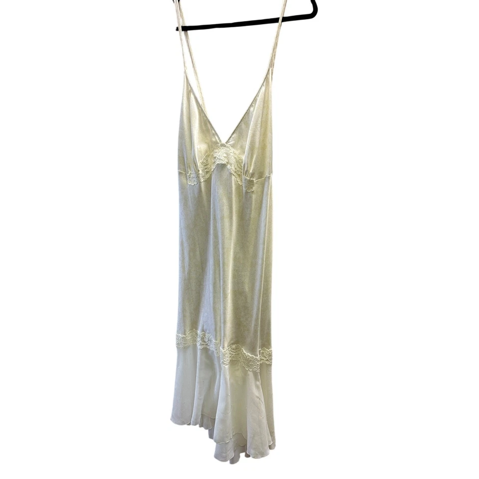 Juego de 2 piezas de ropa de dormir Cabernet talla 2X crema satinado encaje recortado sin cordones y bata NUEVO Foto 2 de 4