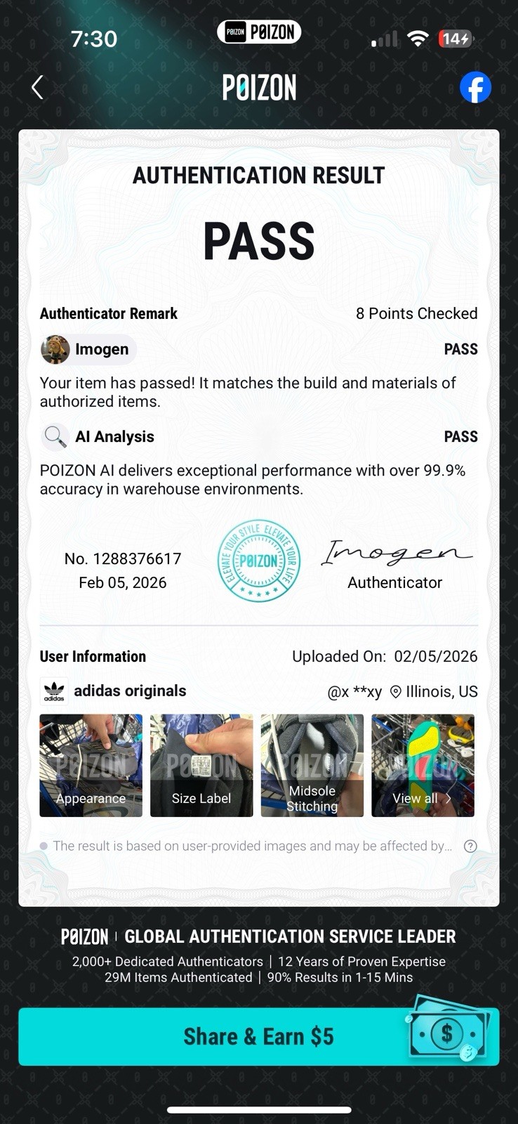 GY0189 adidas Yeezy 700 V3 Clay Brown Chacoal Grey Dark Gray Size 5.5 (Men's) thumbnail 7