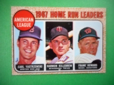 1967 HOME RUN LEADERS AL Yastrzemski Killebrew Howard 1968 TOPPS Card #6